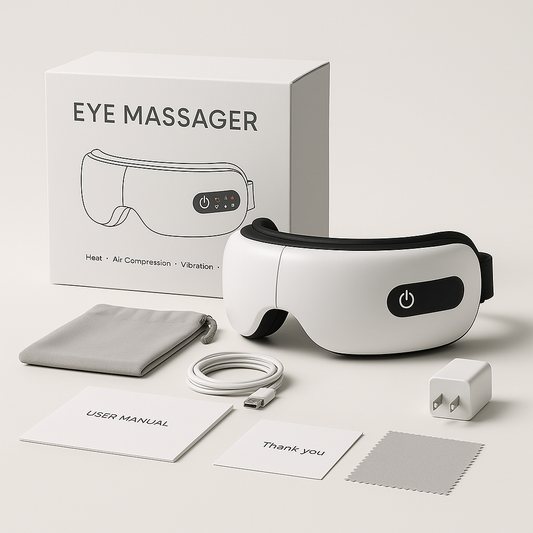 BodyRenew Eye Massager with Heat & Compression – Eye Strain Relief, Headache & Relaxation