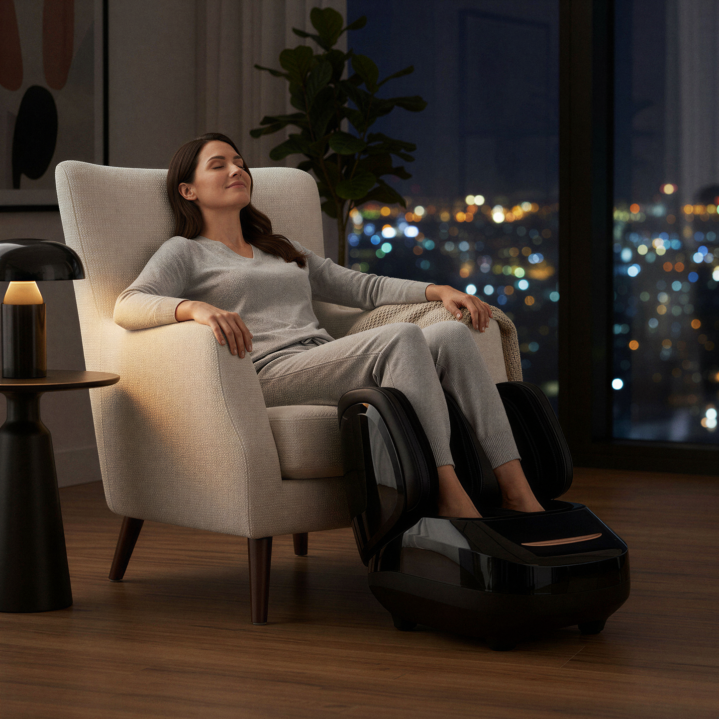 BodyRenew Leg & Foot Massager with Air Compression, Heat & Kneading – Circulation & Relaxation