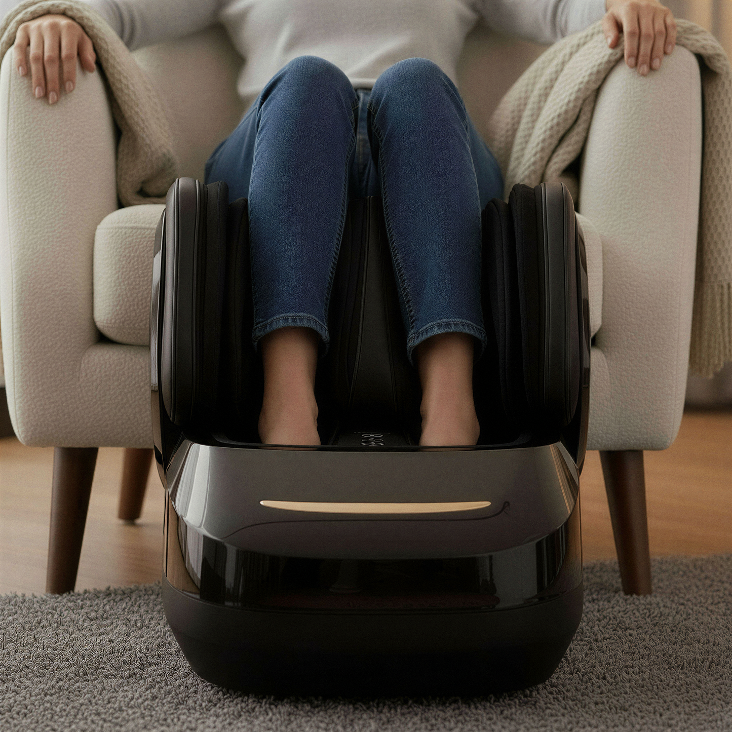 BodyRenew Leg & Foot Massager with Air Compression, Heat & Kneading – Circulation & Relaxation