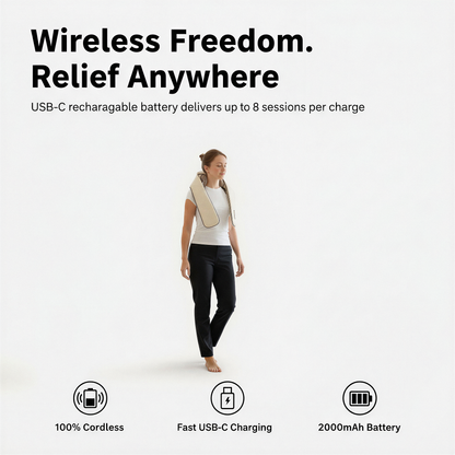 BodyRenew 6D Kneading Neck & Shoulder Massager with Dual Heat – Deep Tissue Pain Relief, Cordless