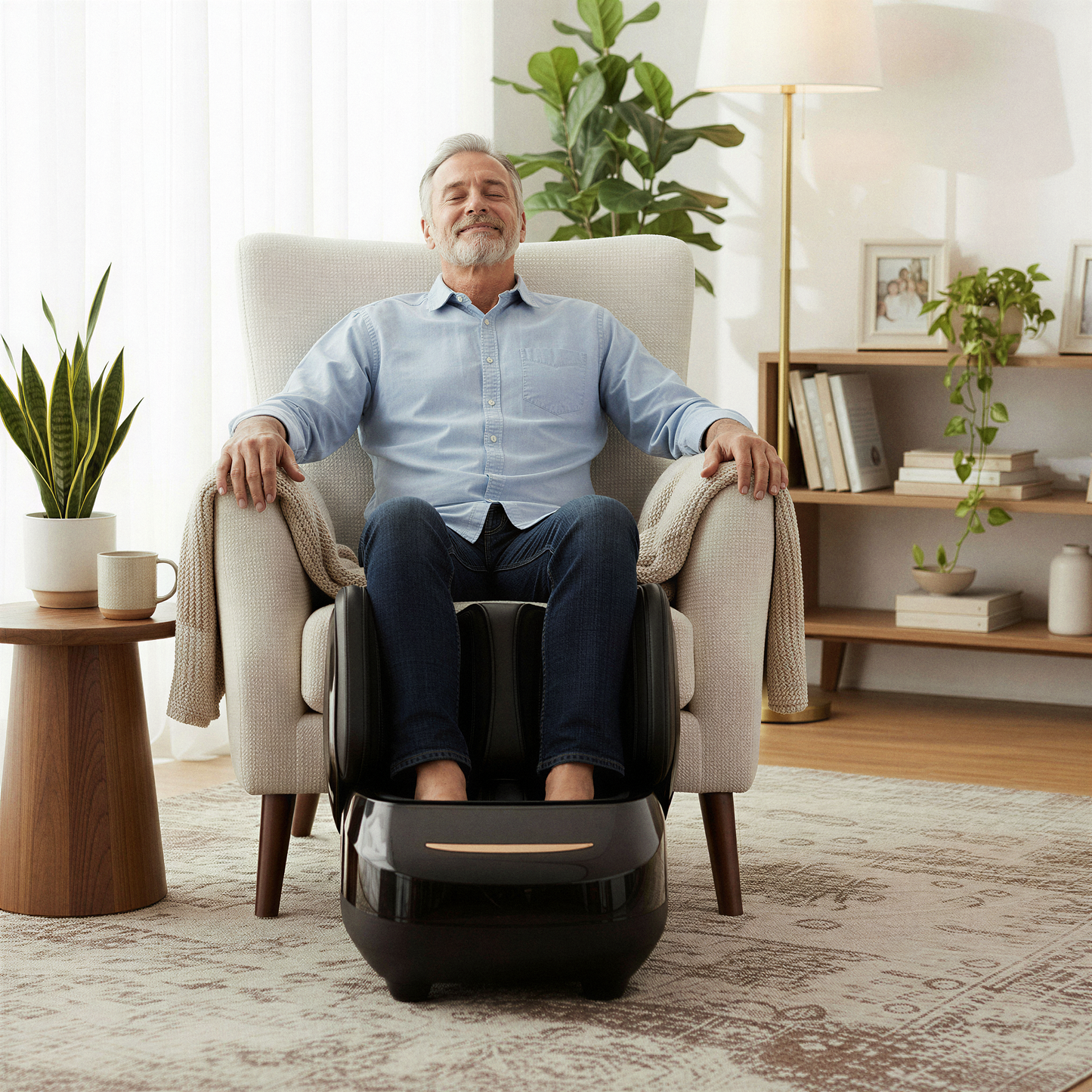 BodyRenew Leg & Foot Massager with Air Compression, Heat & Kneading – Circulation & Relaxation