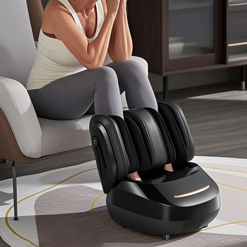 BodyRenew Leg & Foot Massager with Air Compression, Heat & Kneading – Circulation & Relaxation