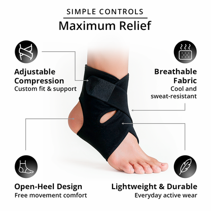 BodyRenew Compression Ankle Brace for Sprains, Stability, Pain Relief & Swelling
