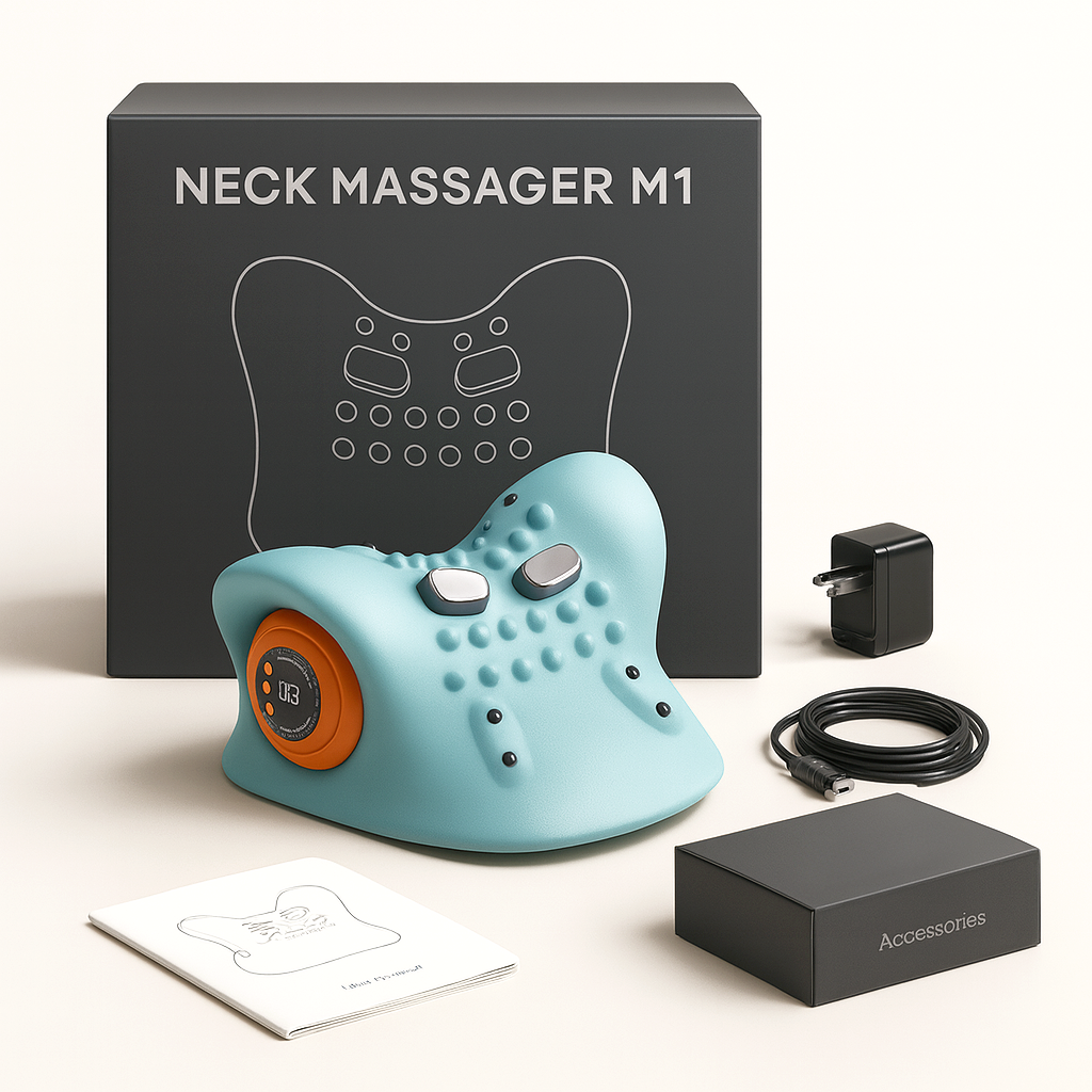 BodyRenew EMS Cervical Neck Massager with Heat & Traction – Deep Neck Relief & Muscle Relaxation.