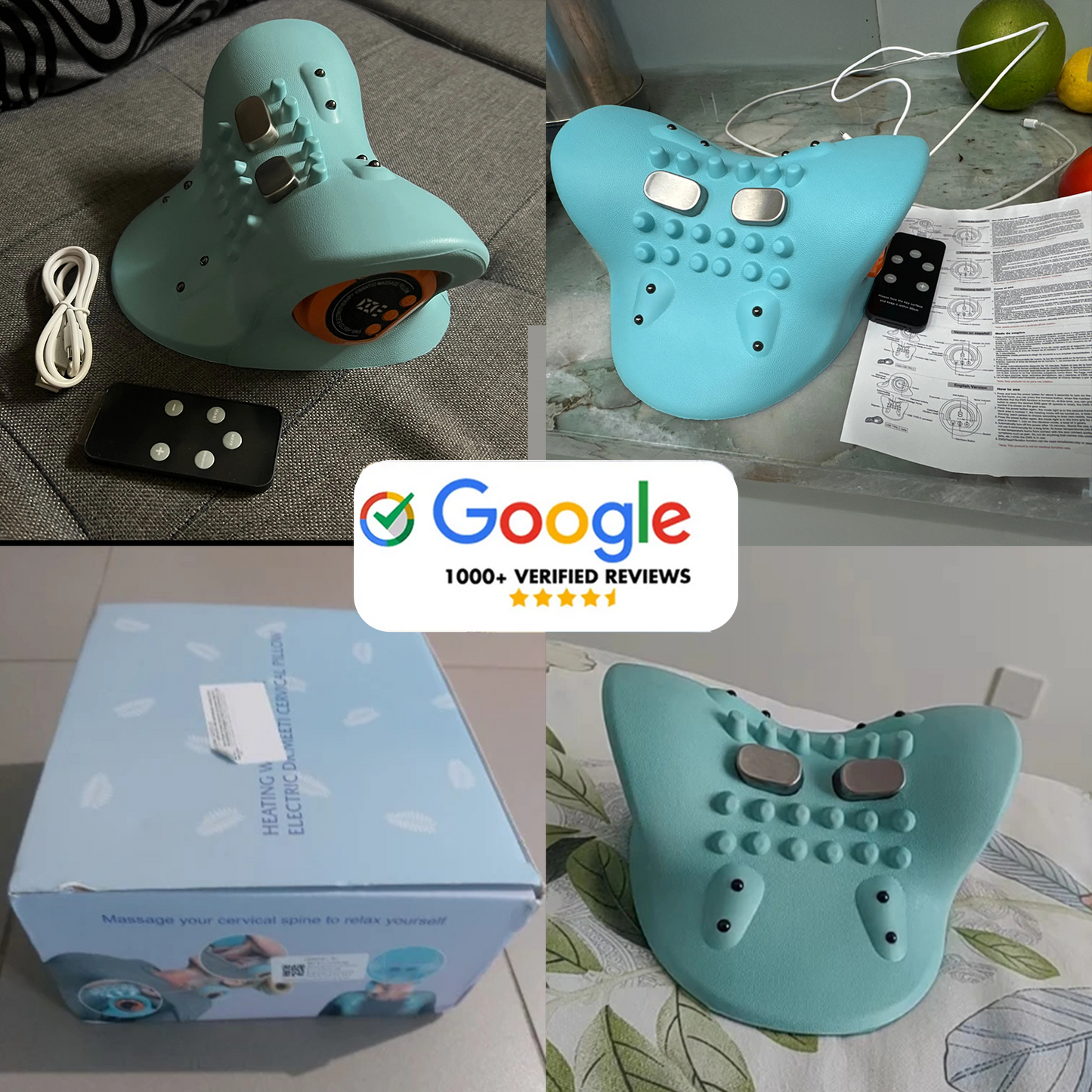 BodyRenew EMS Cervical Neck Massager with Heat & Traction – Deep Neck Relief & Muscle Relaxation.