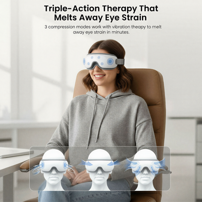 BodyRenew Eye Massager with Heat & Compression – Eye Strain Relief, Headache & Relaxation