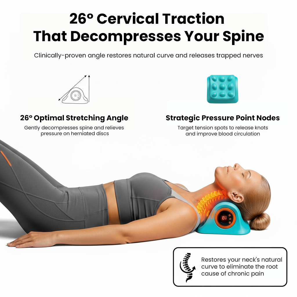 BodyRenew EMS Cervical Neck Massager with Heat & Traction – Deep Neck Relief & Muscle Relaxation.