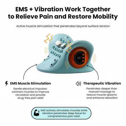 BodyRenew EMS Cervical Neck Massager with Heat & Traction – Deep Neck Relief & Muscle Relaxation.