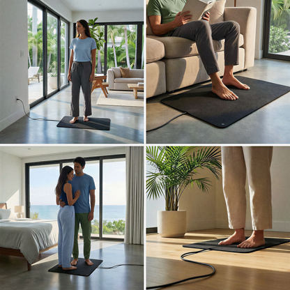 BodyRenew Grounding Mat | Earthing Therapy for Better Sleep, Pain Relief & Wellness, Off-White