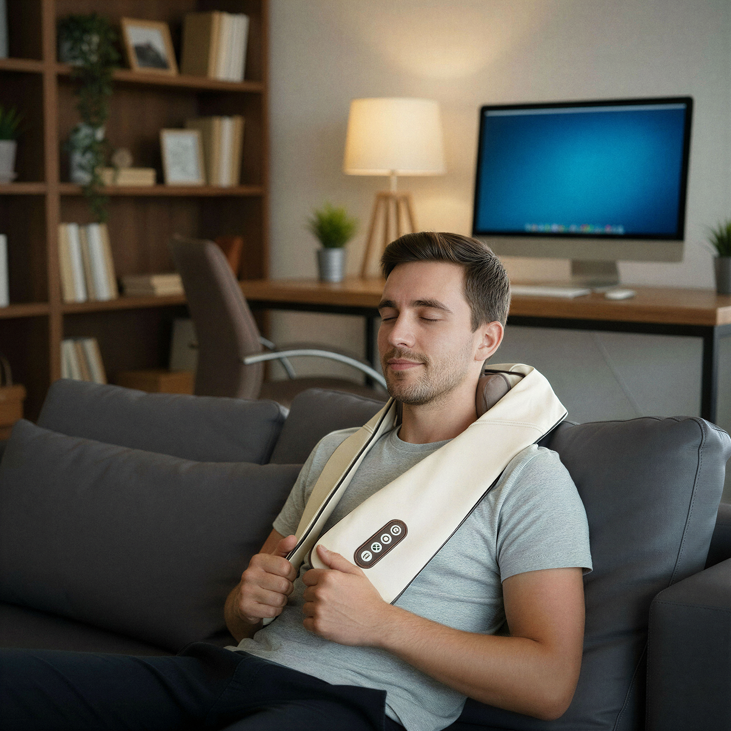 BodyRenew 6D Kneading Neck & Shoulder Massager with Dual Heat – Deep Tissue Pain Relief, Cordless