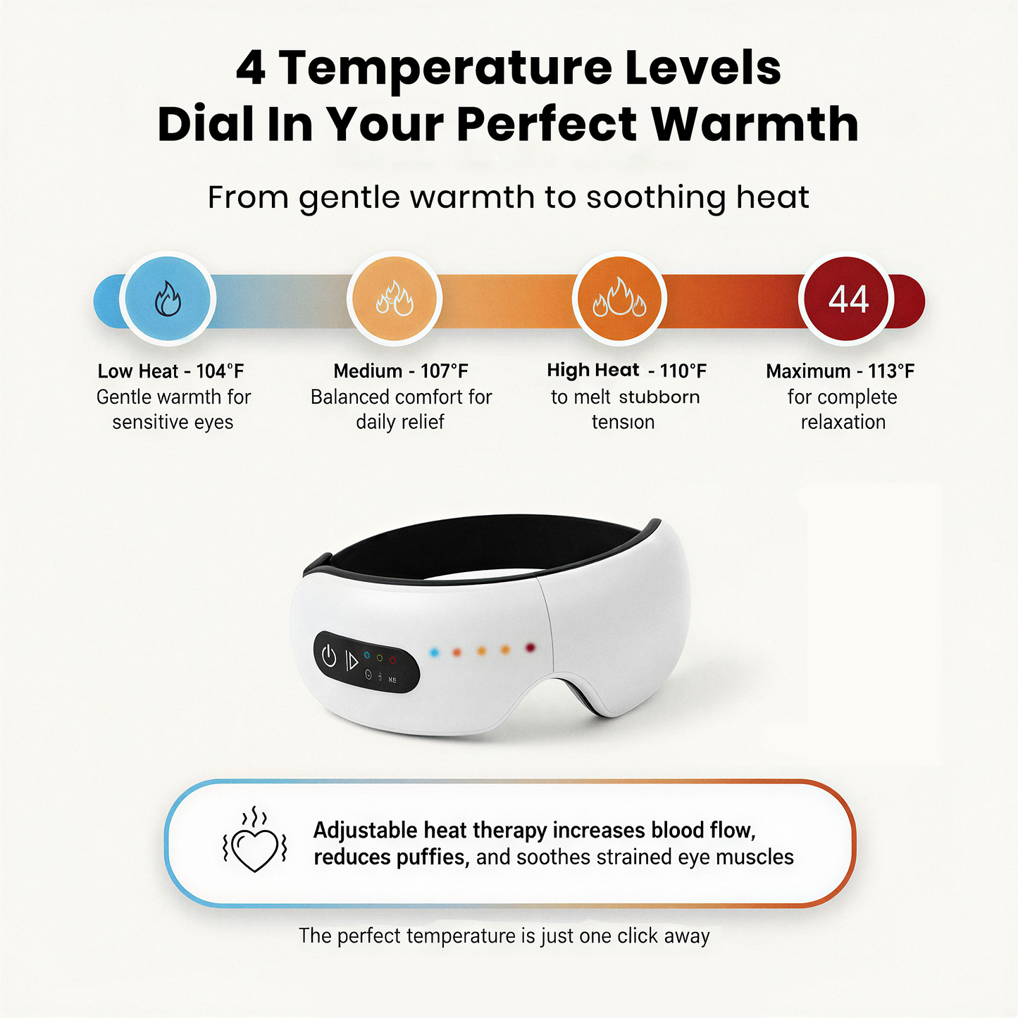 BodyRenew Eye Massager with Heat & Compression – Eye Strain Relief, Headache & Relaxation