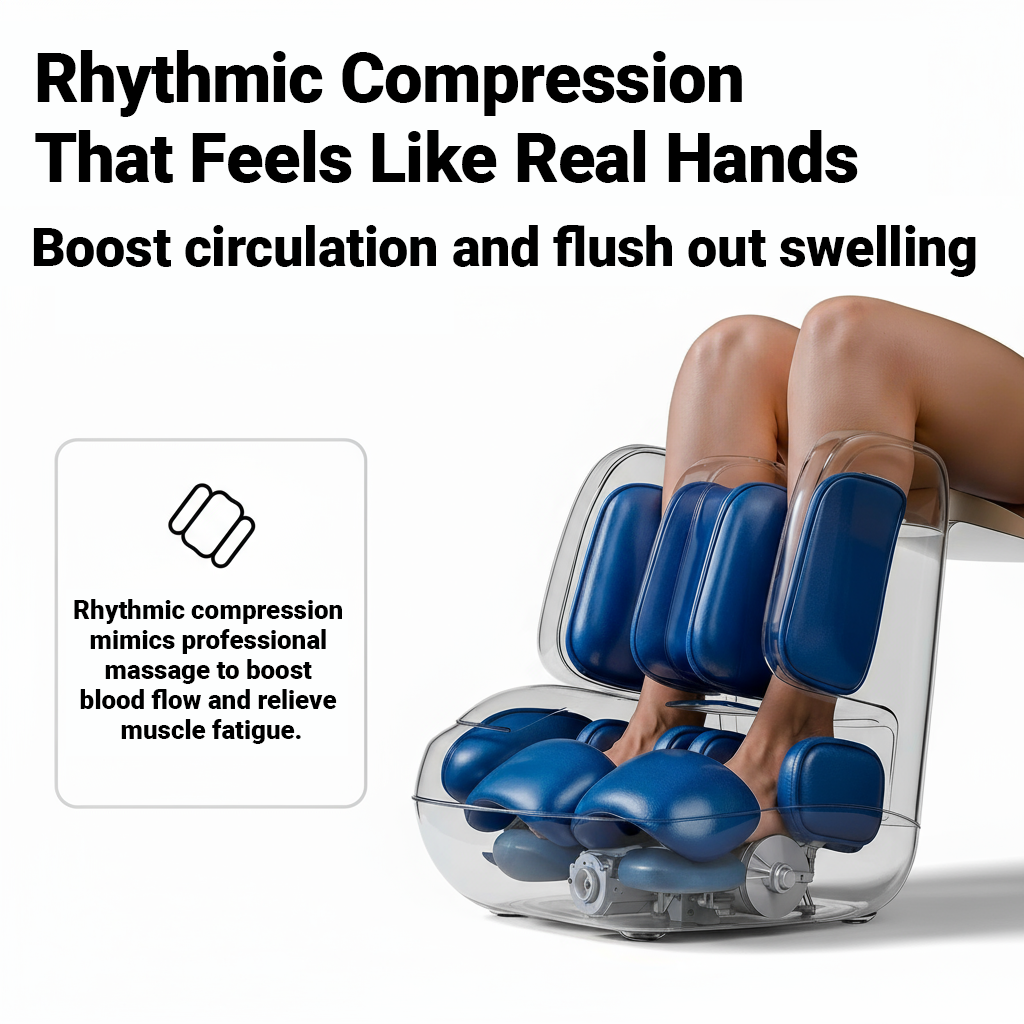 BodyRenew Leg & Foot Massager with Air Compression, Heat & Kneading – Circulation & Relaxation