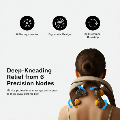 BodyRenew 6D Kneading Neck & Shoulder Massager with Dual Heat – Deep Tissue Pain Relief, Cordless