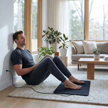 BodyRenew Grounding Mat | Earthing Therapy for Better Sleep, Pain Relief & Wellness, Off-White