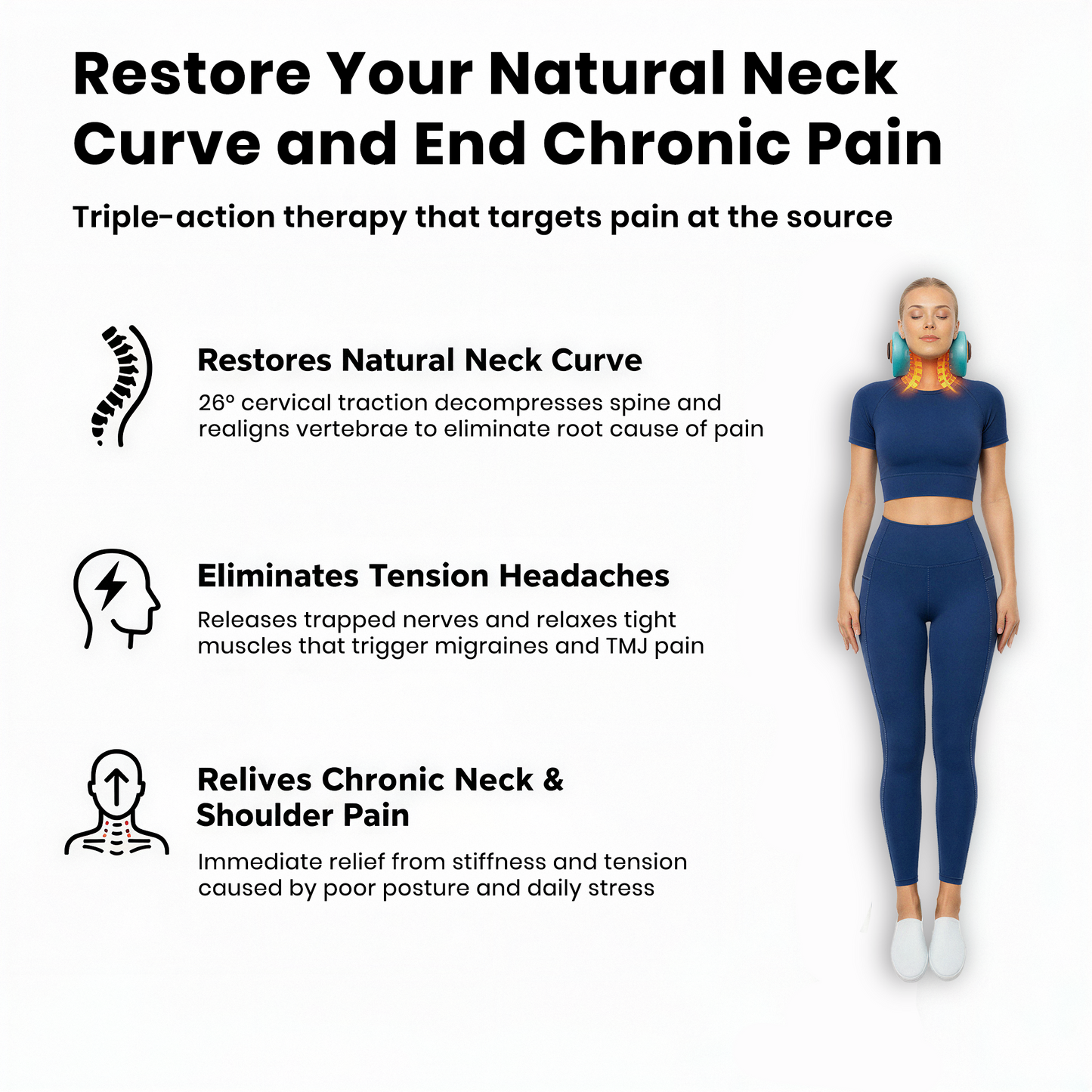 BodyRenew EMS Cervical Neck Massager with Heat & Traction – Deep Neck Relief & Muscle Relaxation.